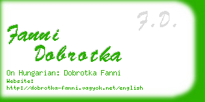 fanni dobrotka business card